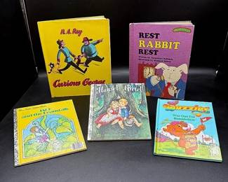 Vintage Children’s Books Assortment Featuring “Curious George”