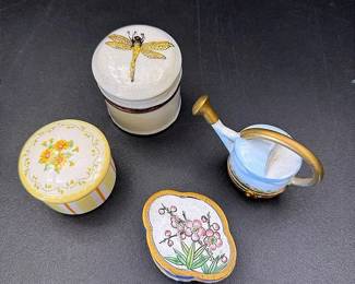 Floral And Insect Trinket Boxes