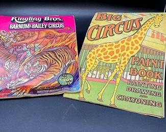 Vintage “Big Circus Paint Book” Copyright 1915 And A 1972 Barnum & Bailey Circus Program