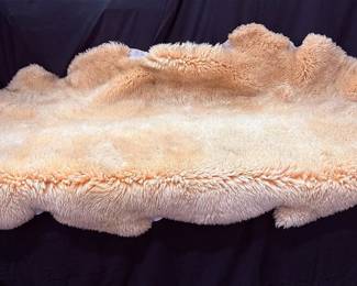 Champagne Colored Sheepskin Pelt Rug made By Spalding Sheepskin Co, Ltd. England