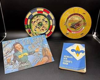 1920’s Tin Lithograph Games And Vintage Boy Scouts & Girl Scouts Periodicals