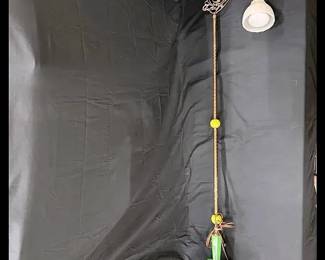 Vintage Art Deco Jadeite And Uranium Glass Floor Lamp