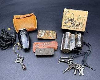 Vintage Metal Collectibles Featuring A 1920 Bergman Skate Sharpener