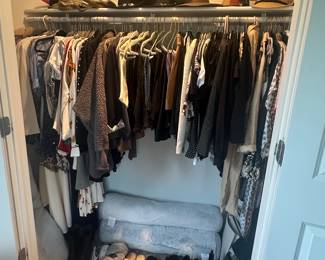 Women's clothing (size XS to medium) and shoes (size 5-1/2 to 6-1/2)