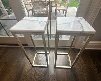 Gold/marble side tables