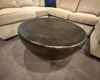 Round metal coffee table