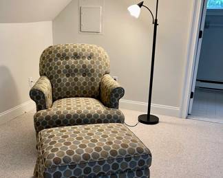 Chair and ottoman, Chair, Ottoman, Floor Lamp