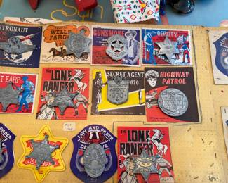 Collection of Vintage Tin Toy Badges