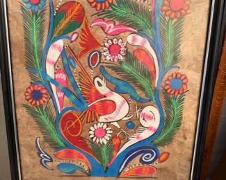 Bark Painting Framed