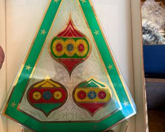 Vintage Christmas Stain Glass Tree