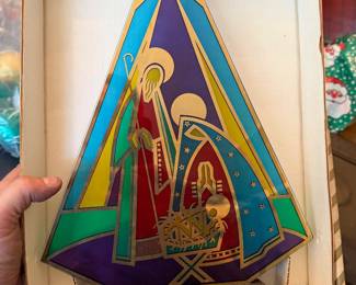 Vintage Christmas Stain Glass Tree