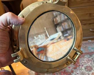 Brass Porthole Mirror Embedded