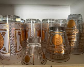 Vintage Aztec Glasses Barware