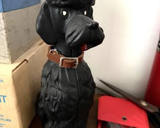 Black Cast Iron Dog Door Stop