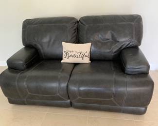 Leather loveseat