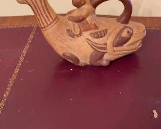 Peruvian Pre-Columbian Style Terracotta Stirrup Spout Vessel