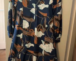 Maskit Vintage Long Sleeve Floral Print Maxi Dress