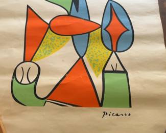 Pablo Picasso Print "Seated Woman" with Facsimile Signature