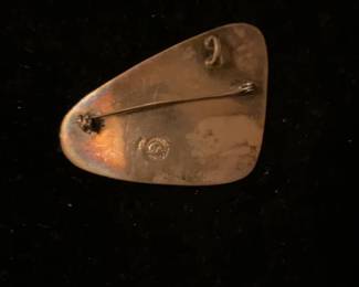vintage sterling silver brooch by Mexican silversmith Jose Anton