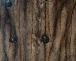 Max Bogen Vintage Double-Breasted Brown Mink Fur Long Coat
