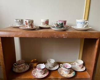 Collection of vintage and antique tea cups