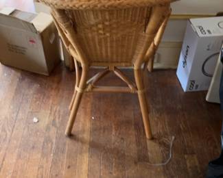 Vintage Handwoven Wicker Barrel Chair