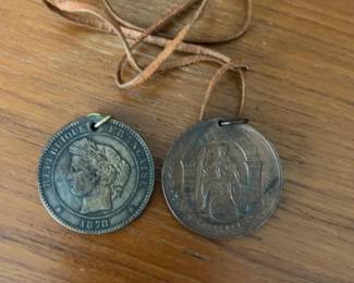 1878 Republique Francaise Commemorative Medal Necklace 