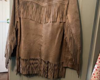 Vintage Suede Fringe Western Leather Jacket