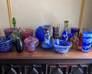 Collection of handcrafted artisan glass pieces