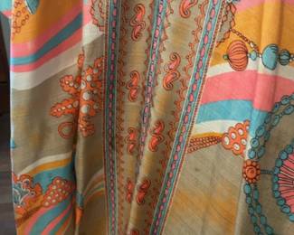 Dela-Ann Loungewear Vintage Boho Psychedelic Print Maxi Dress