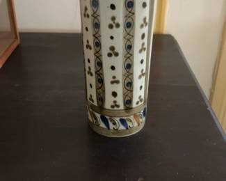Mexican Talavera Style Hand-Painted Ceramic Cylinder Vase