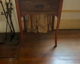 Vintage Wooden Sewing Machine Cabinet Side Table