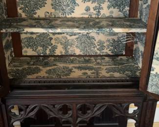 Antique Gothic Revival Carved Oak Credence Cabinet
