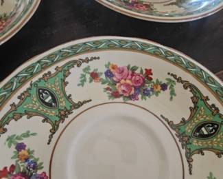 Vintage Floral Porcelain Tea Saucer set (9 pieces)