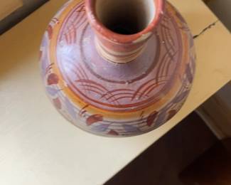Hand-Painted Mexican Tonala Pottery Bud Vase
