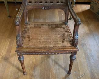 Vintage Louis XV Style French Cane Armchair