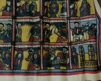 Traditional Ethiopian Coptic Religious Art Story Scroll
