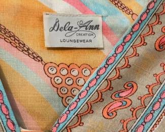 Dela-Ann Loungewear Vintage Boho Psychedelic Print Maxi Dress