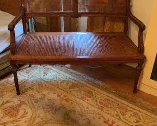 Vintage French Provincial Cane Settee