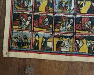 Traditional Ethiopian Coptic Religious Art Story Scroll