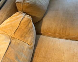 Classic Sleigh-Style Three-Seat Sofa with Skirted Base