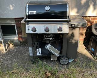 Weber grill, cover, and propane
