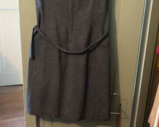 Lord & Taylor Vintage Grey Wool Pinafore Dress