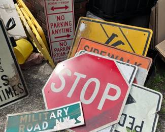 Numerous street signs