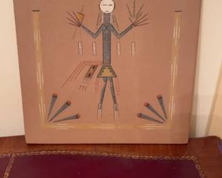 Vintage Navajo Sand Painting Yeii Figure