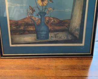 Pierre Henry Signed and Numvered Floral Still Life Lithograph