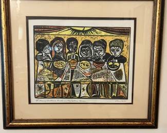 Irving Amen Woodcut Print "Many Children Dwell in My Father's House" Signed & Numbered