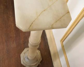 Vintage Italian Alabaster Stone Pedestal Display Stand