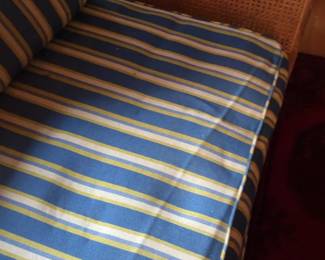 Striped Upholstered Bench & Cushion Set