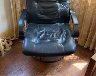 Ergonomic High-Back Black Faux Leather Office Chair